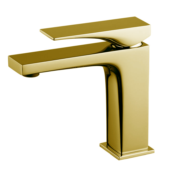 Смесители Смеситель на раковину, на 1 отверстие, донный клапан click-clack, цвет золото 