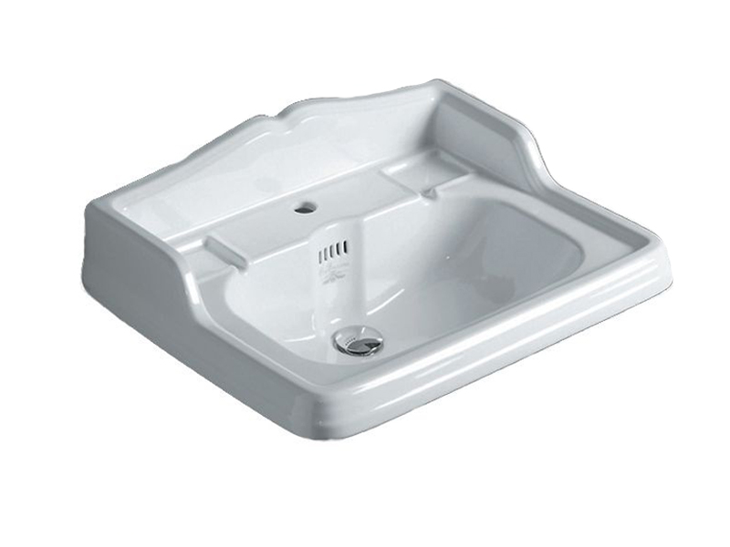 Раковины Раковина со спинкой размер 68х54х26 1 отверстие для смесителя цвет белый 