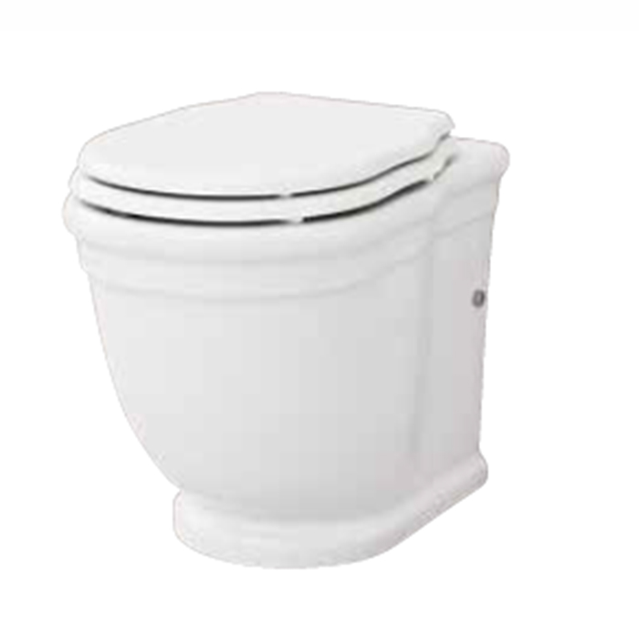 Унитазы Унитаз пристенный , выпуск в стену, белый, 36х55см (крепеж в комплекте, хром) 