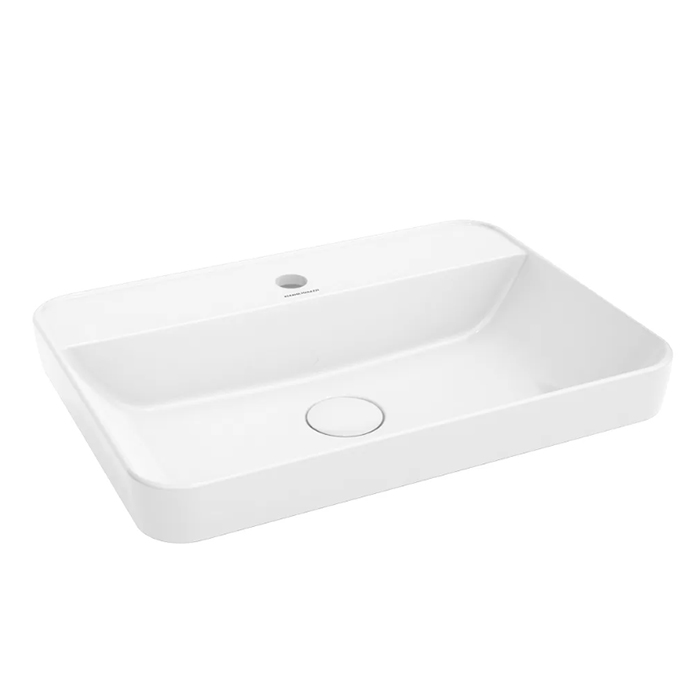 Раковины Раковина встраиваемая сверху 55x40x12,7 см, с 1 отверстием под смеситель, без перелива, белая глянцевая 