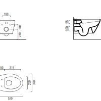 Унитазы Унитаз подвесной, безободковый (чёрный матовый) 