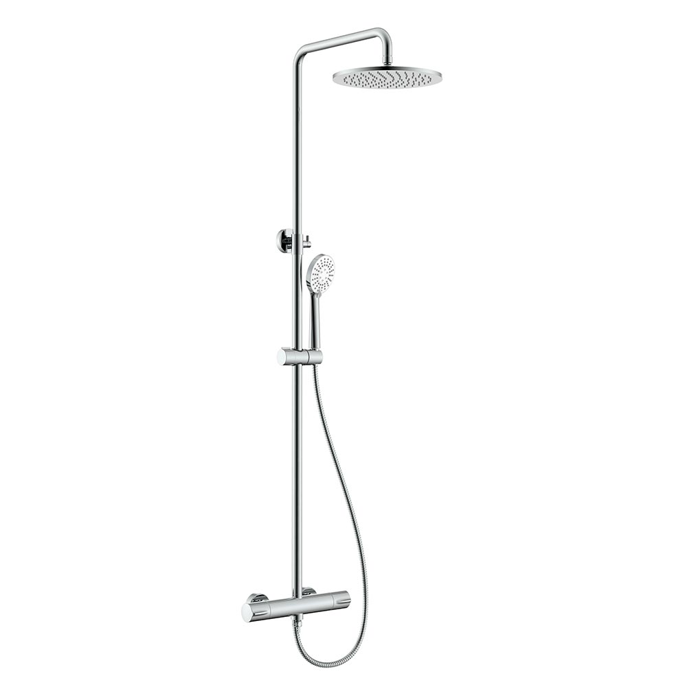 Душевая колонна термостатическая с ручным (ABS) и верхним душем (25 см) и шлангом 1,5