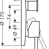 Смесители Однорычажный смеситель для ванны для скрытого монтажа со встроенной защитной комбинацией EN1717, с переключателем, цвет хром 