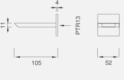 Комплектующие Настенный излив. Длина макс. 105 мм 