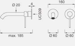 Смесители Настенный смеситель с цветной ручкой GAS05 