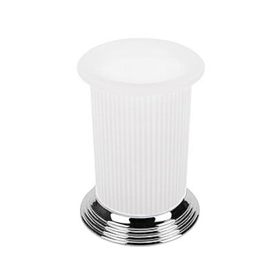 Стакан настольный, цвет хром/матовое стекло