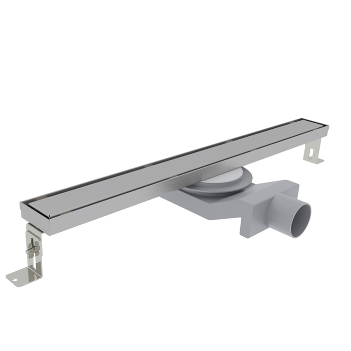 Трап душевой ps linear 6x100 накладка из нержавеющей стали, комбинированный затвор с горизонтальным выпуском 50 мм, 40 л/мин, брашированная нержавеющая сталь