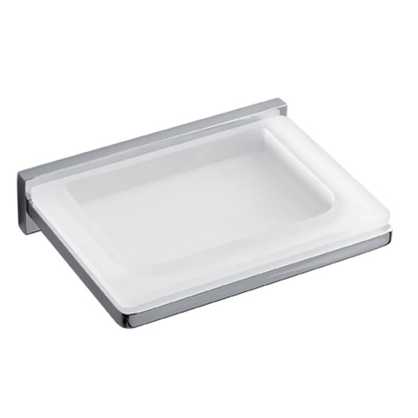 Мыльница подвесная, цвет хром/матовое стекло