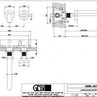 Смесители Смеситель для раковины настенный, хром 