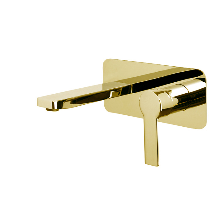 Смесители Смеситель для раковины, встраиваемый, излив 14,9 см, цвет золото 