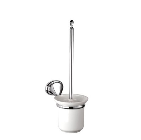 Ёршик для унитаза подвесной, белый хром