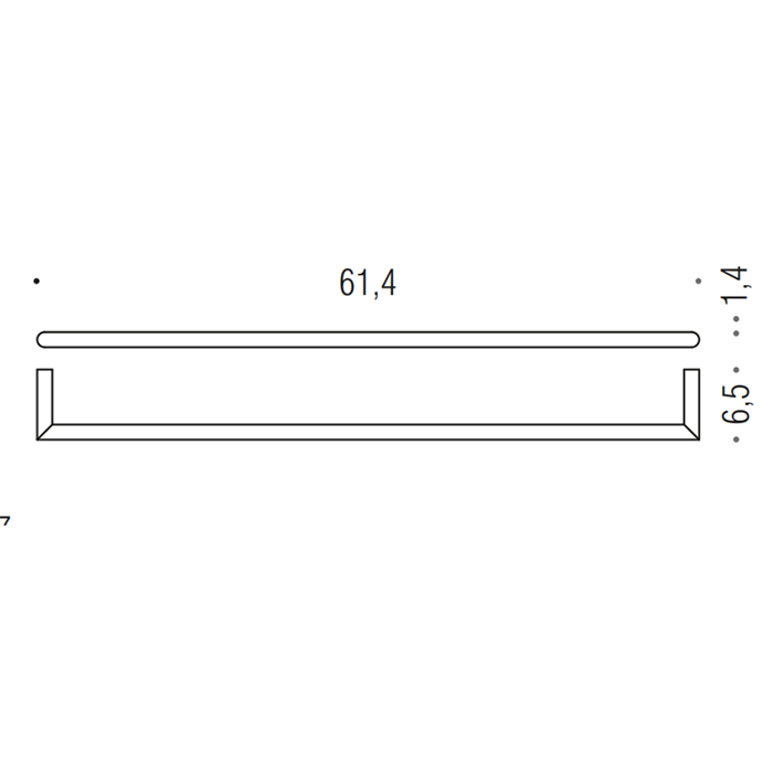 Аксессуары для ванной Держатель полотенца 61,4*6,5cм, цвет хром 