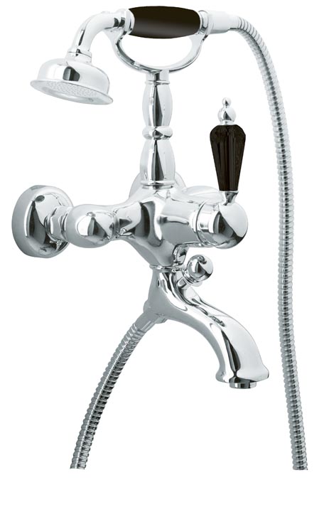 Смесители Смеситель для ванны с душевым комплектом TRADIZIONALE NERO (Хром) 