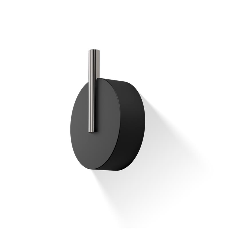 Аксессуары для ванной WHG Крючок большой, черный матовый/матовая нержавеющая сталь 