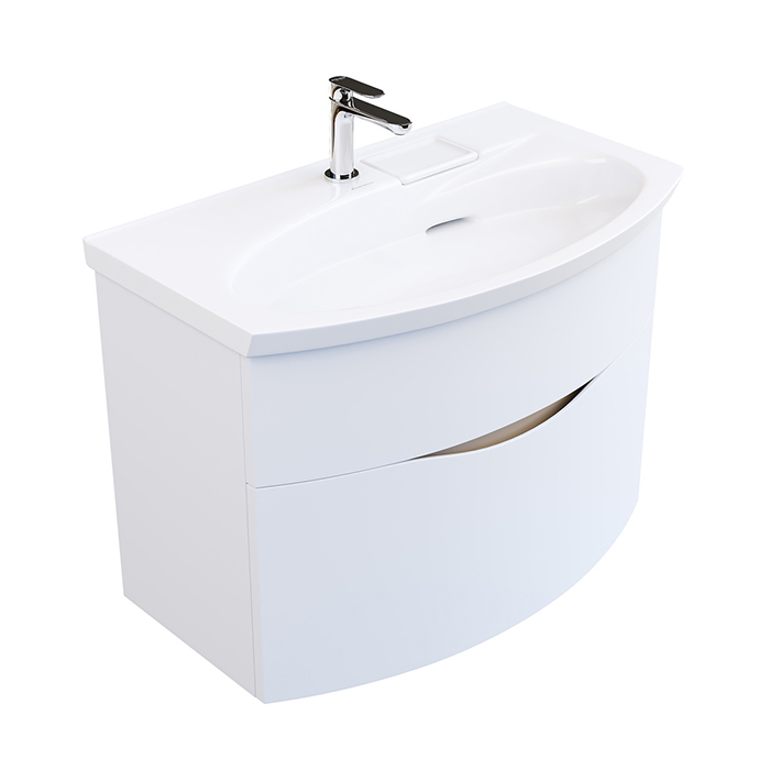 Раковины Раковина мебельная с крепежом 80x47,5x15 см, с 1 отверстием под смеситель, с переливом, цвет белый глянцевый 