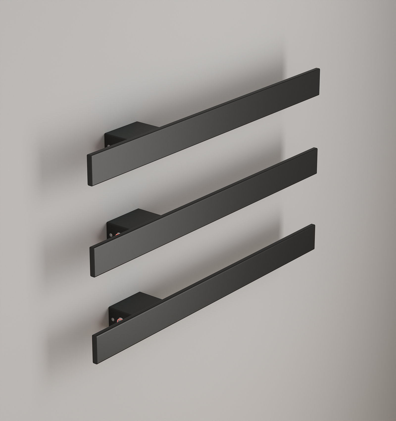 Полотенцесушители Полотенцесушитель электрический 50х600х60, без кнопки, цвет черный матовый 