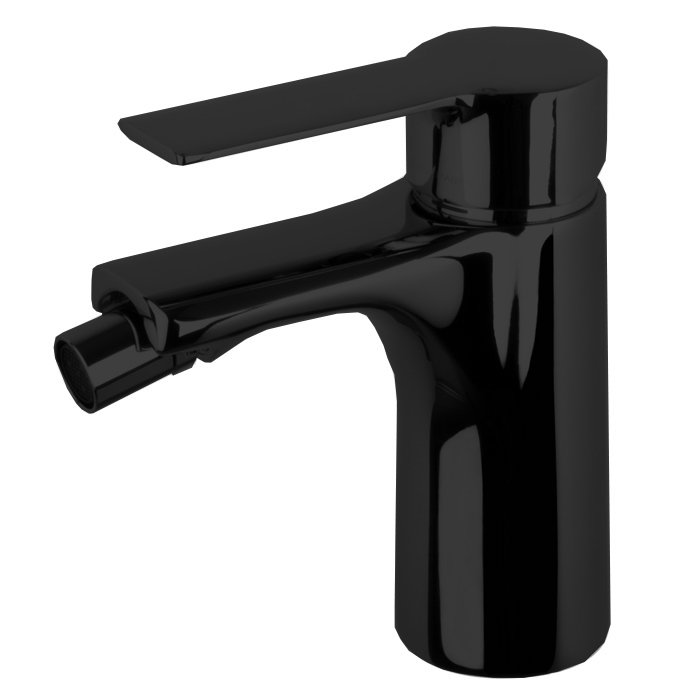 Смесители Смеситель для биде, на 1 отверстие, с донным клпаном, цвет чёрный матовый 