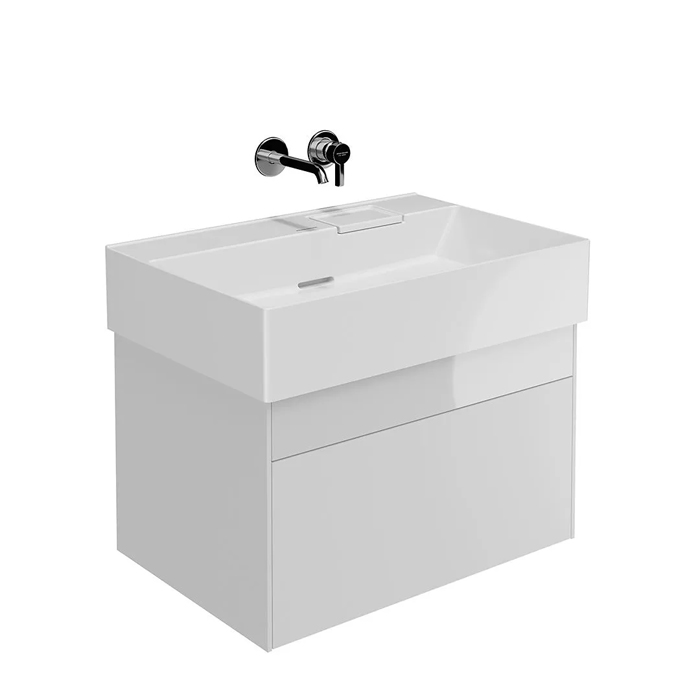 Мебель для ванной Тумба подвесная 2 ящика 70 см, белоснежный 