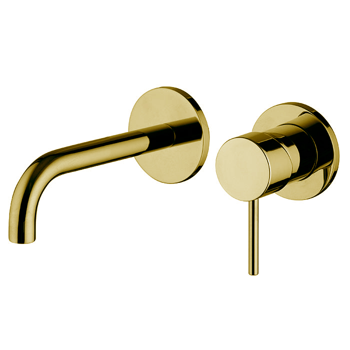 Смесители Смеситель для раковины, встраиваемый, излив  см, цвет золото 