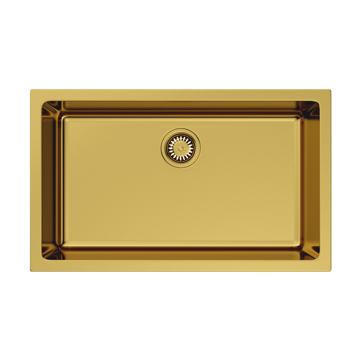 Кухонные мойки Кухонная мойка 760x460x255 Okinoshima 76-U/I-G Glossy Natceramic/золото глянцевое 