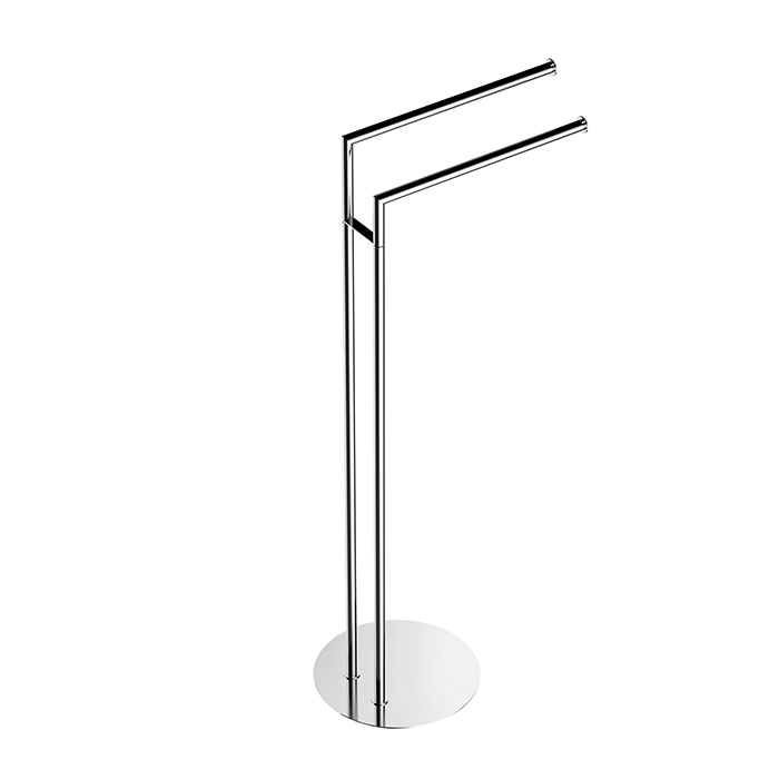 Стойка напольная с двойным п/держателем H83,5*36cм D22cм, цвет хром