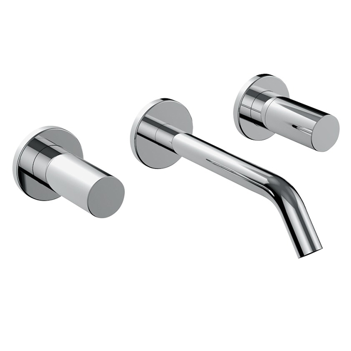 Встраиваемый смеситель для раковины на 3 отв, излив 175мм (внешние части), цвет: нержавеющая сталь (PVD)