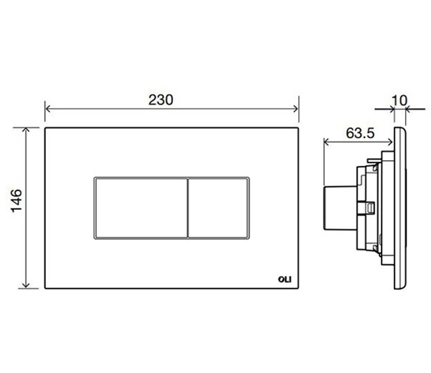 Системы инсталляции Панель пневм. двойная KARISMA, пластик, черная, soft-touch 