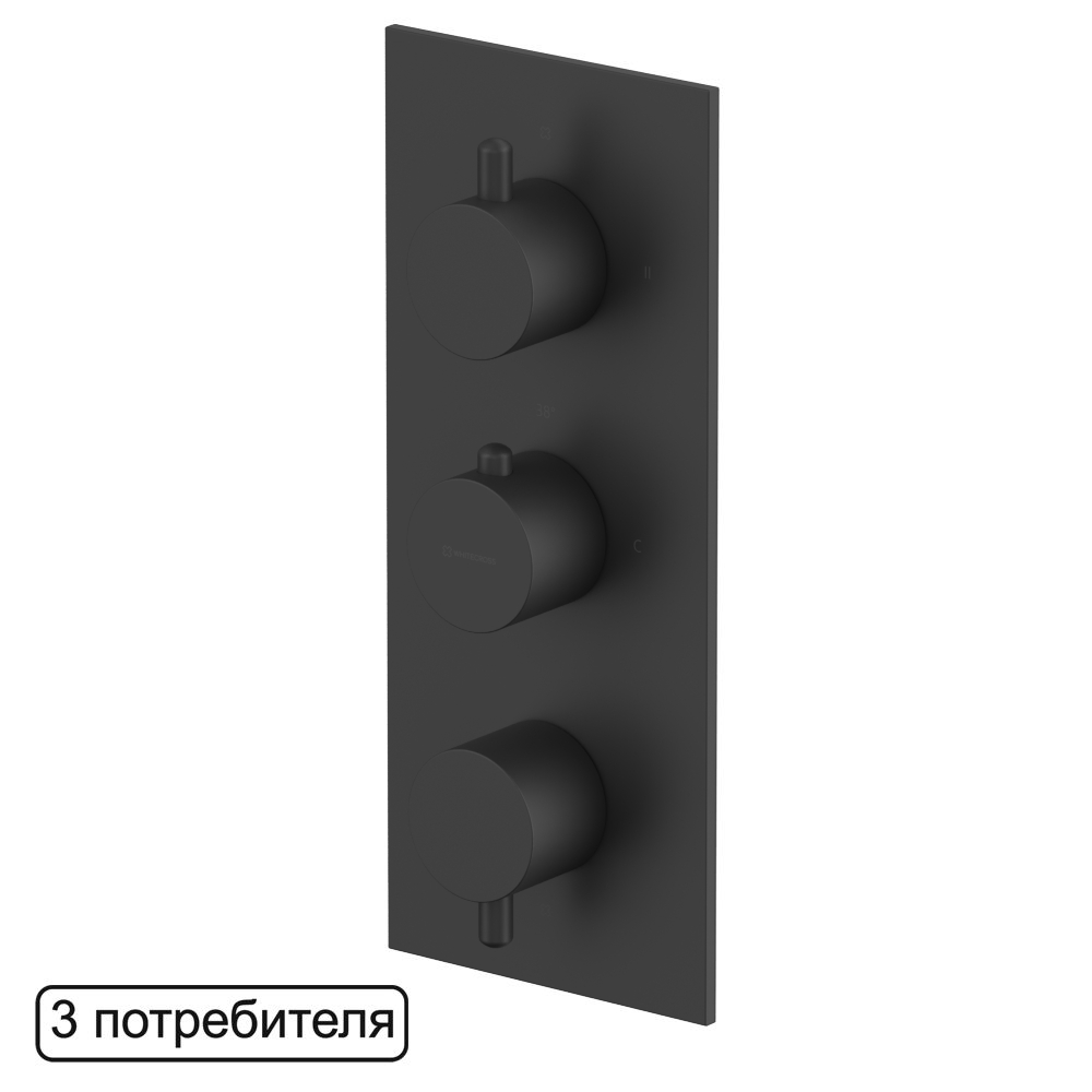 Смесители Смеситель термостатический для душа скрытого монтажа Y1238BL (черный мат) 