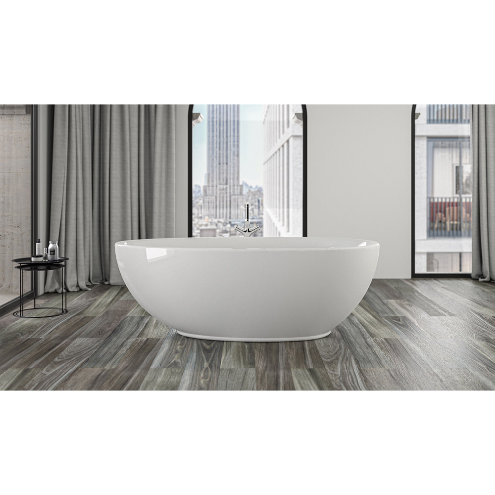 Ванны Ванна акриловая отдельностоящая 185х95х63,5H, щелевой перелив, белая глянцевая 