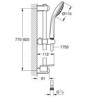 Душевая программа Euphoria 110 Mono 27267001 Душевой гарнитур с полочкой (хром) 