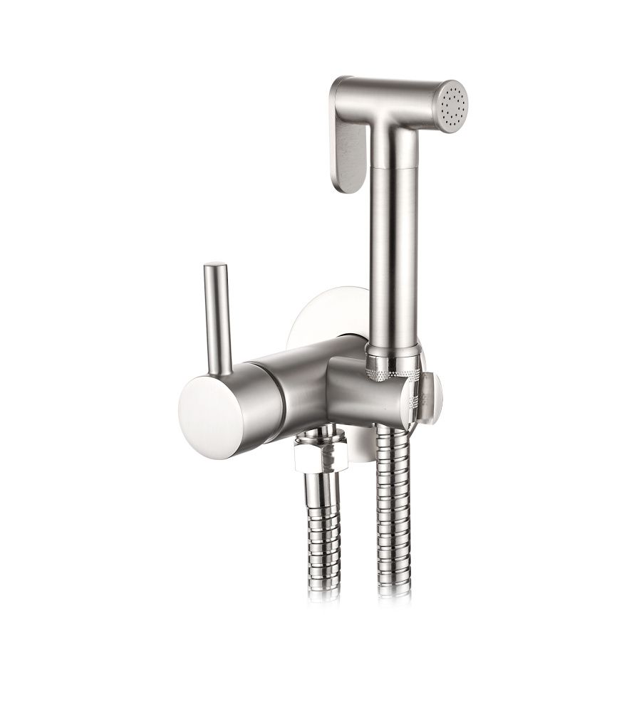 Душевая программа Комплект гигиенического душа TAUS со смесителем на холодную и горячую воду, цвет никель сатин (PVD) 