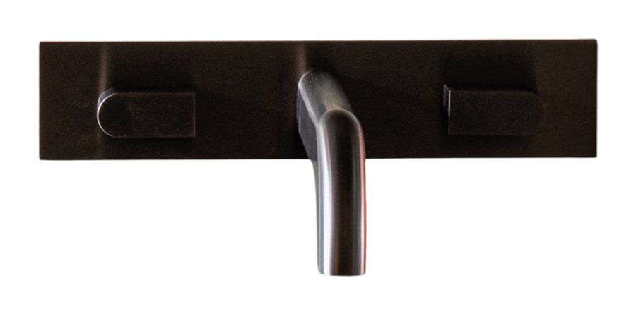 Смесители Смеситель для раковины Sixty, настенный, на 3 отверстия, на пластине, внешняя часть, сталь, цвет Black Ivory Satin 