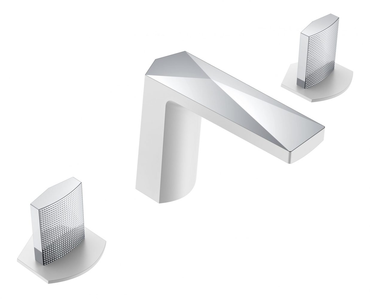 Смесители Смеситель врезной на 3 отверстия. белый-хром, ручка TOUCH 