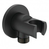 Комплектующие Держатель с подключением душевой лейки, матовый черный 