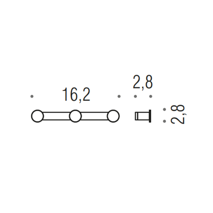 Аксессуары для ванной Тройной крючок, цвет хром 