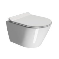 Унитазы Унитаз подвесной безободковый (белый глянцевый) 
