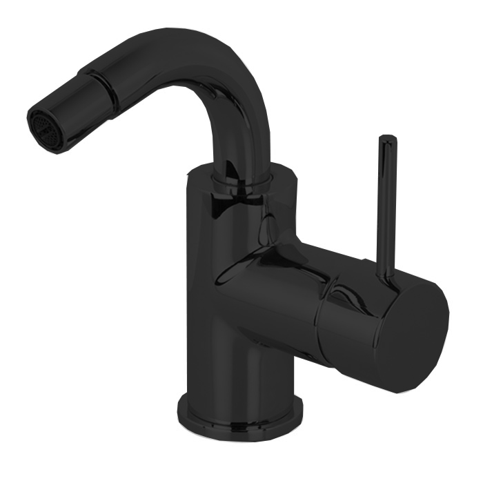 Смесители Смеситель для биде, на 1 отверстие, с донным клапаном, цвет чёрный матовый 