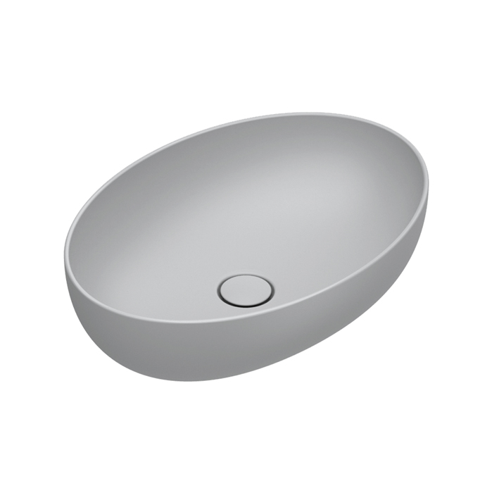 Раковины Раковина 60x42 h16 накладная, без перелива, без отверстий под смеситель, покрытие Cataglaze+, цвет Cemento Satinato 