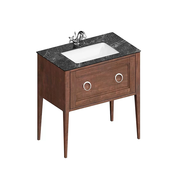 Мебель для ванной Тумба Classic NEO напольная с ящиком 80, орех матовый 