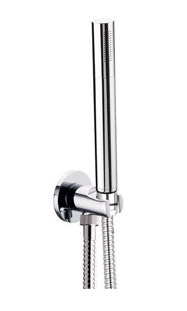 Набор для душа круглой формы: лейка, шланг, держатель с водотводом, цвет золото