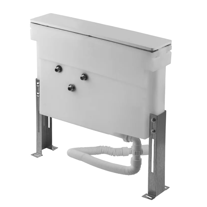 Монтажный бокс с каркасом для смесителя на борт ванны/полочку, цвет хром