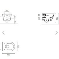 Унитазы Унитаз подвесной безободковый (белый глянцевый) 