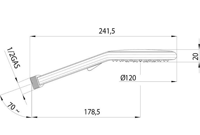 Душевая программа Душевой комплект: лейка D120 мм, шланговое подсоединение с держателем, шланг 1500 мм, хром 