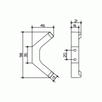 Аксессуары для ванной Двойной крючок для халата | полотенца (хром черный шлифованный) 