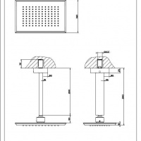 Душевая программа Верхний душ 216x140x243 с кронштейном хром 