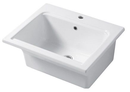 Раковины Накладная и встраиваемая постирочная раковина 61х51хh28 см, c 1 отверстием, цвет белый глянцевый 