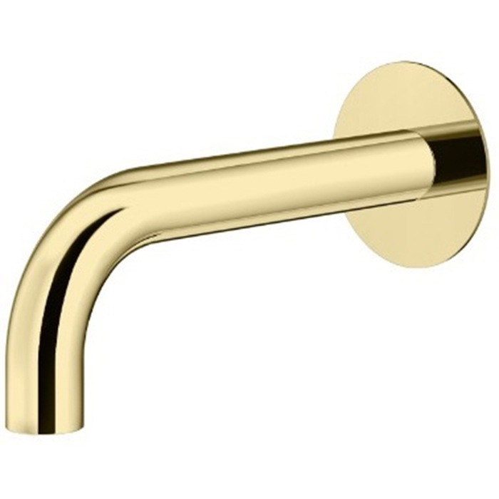 Комплектующие Излив для ванны встраиваемый d24, длина 210 мм, подключение 1/2' с латунной накладкой d70, золото 