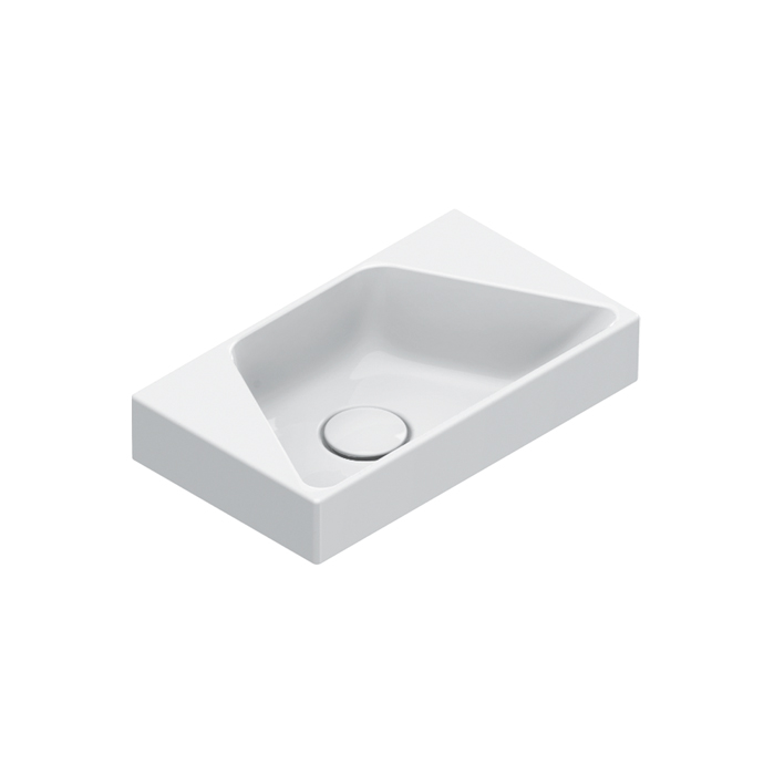 Раковины Раковина 40x23, без отверстия под смеситель, покрытие Cataglaze+, цвет белый глянцевый 