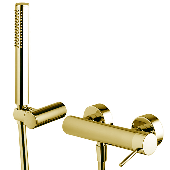 Смесители Смеситель для душа, настенный, с ручным душем, цвет золото 
