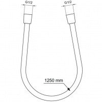 Комплектующие Шланг для душа 125 см, черный матовый 
